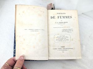 Ancien livre « Portraits de Femme  » par C.-A. Sainte-Beuve daté de 1886