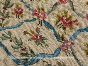 Ancien canevas toile jute dessus chaise