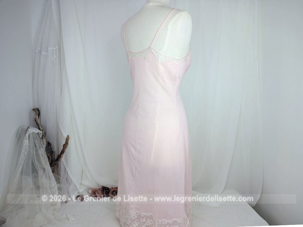 Belle nuisette rose pale incrustation dentelle Margarett années 60/70 taille 38 – Image 5