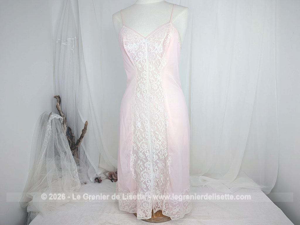 Belle nuisette rose pale incrustation dentelle Margarett années 60/70 taille 38 – Image 12