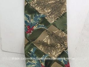 Belle cravate vintage soie tons vert et mordoré Sonia Rykiel