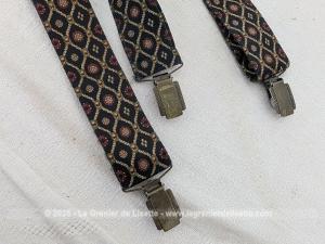 Paire de bretelles homme motifs médaillons rétro – chic