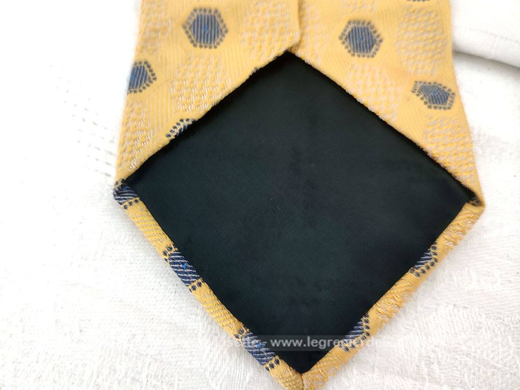 Belle cravate vintage Pierre Cardin soie tons jaune – Image 8