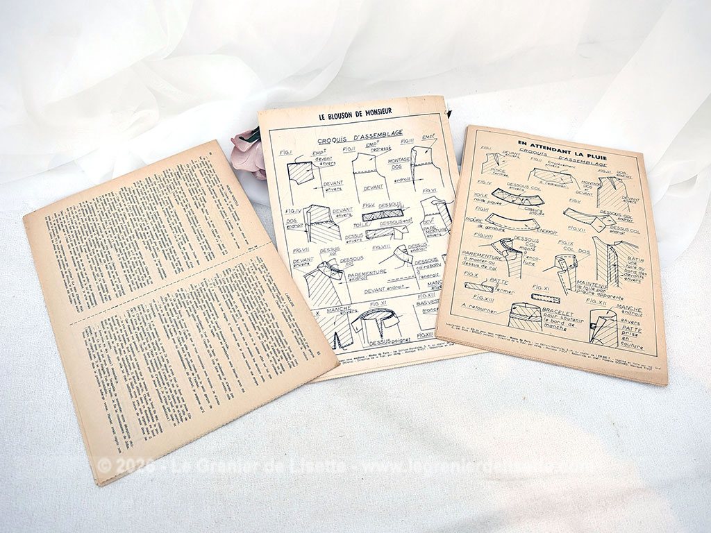 Datant de 1965, voici un lot de 3 patrons suppléments de la revue