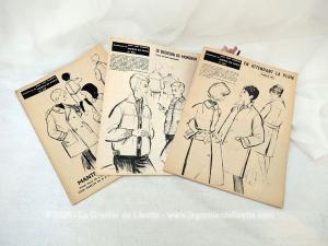 Lot de 3 patrons pour hommes ou garçons modèles 1965