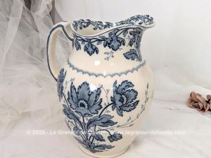 Ancien service toilette bleu Sarreguemines modèle Moderne