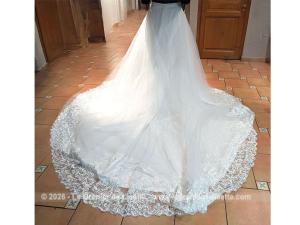 Majestueuse traîne mariée amovible en dentelle et tulle