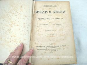 Paire de livres anciens Manuel-Formulaire des Aspirants au Notariat 1911