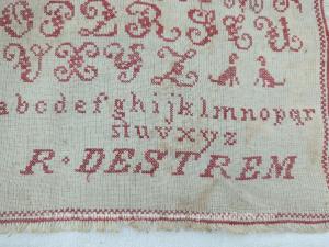 Ancien abécédaire d’écolière  avec nom