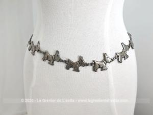 Ceinture originale style seventies décor chiens Scottish Terrier