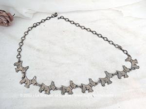 Ceinture originale style seventies décor chiens Scottish Terrier