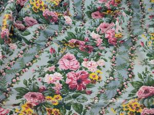 Couvre lit vintage décor floral fait main