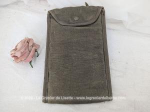 Ancienne pochette à courrier militaire toile kaki années 70/80