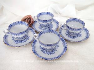 Superbes 4 tasses et soucoupes porcelaine « Seltmann Weiden » Bavaria W-Germany
