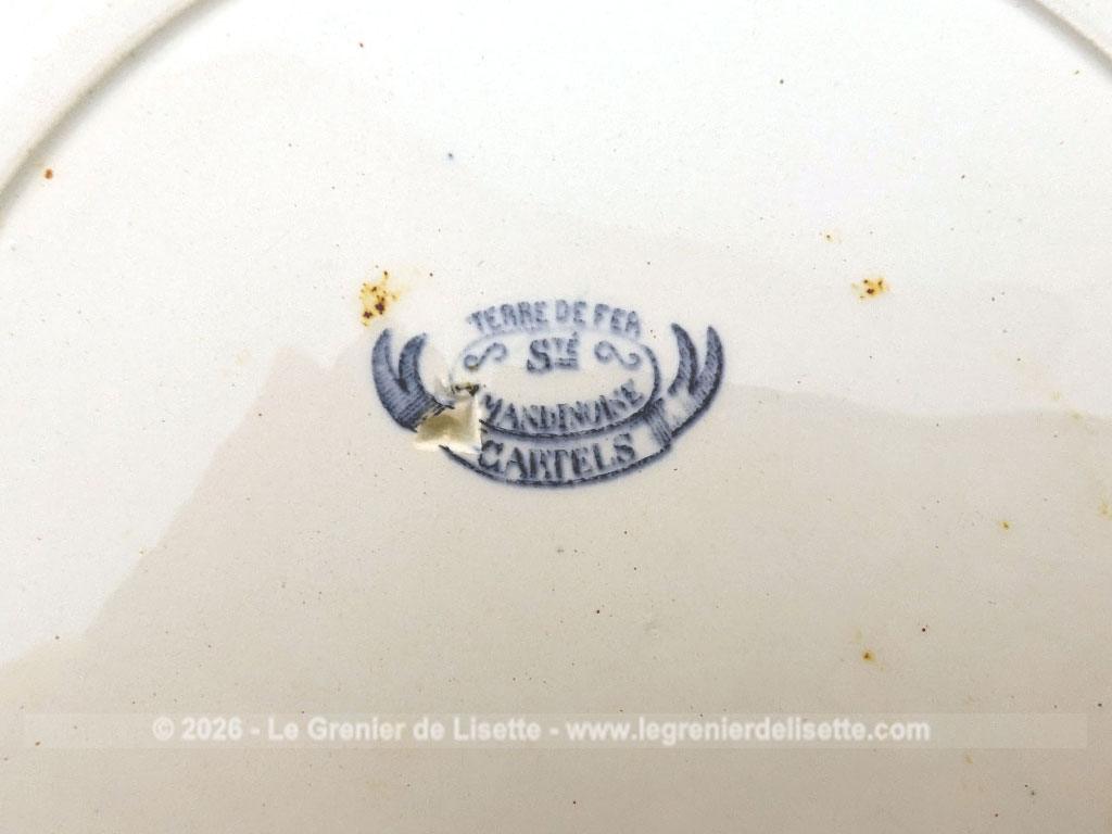 Voici un superbe lot de 7 assiettes anciennes en terre de fer de la manufacture de Saint Amand.