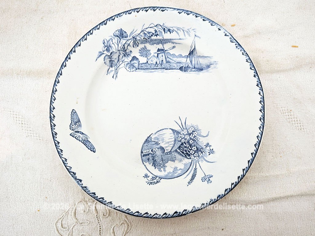 Voici un superbe lot de 7 assiettes anciennes en terre de fer de la manufacture de Saint Amand.