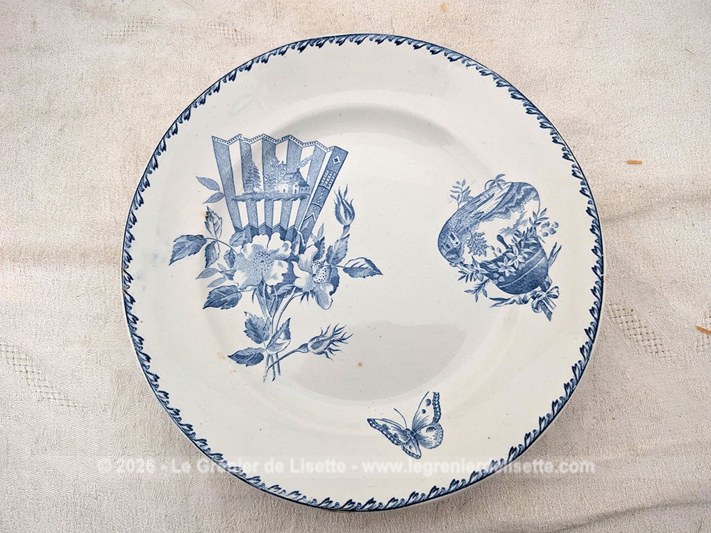 Voici un superbe lot de 7 assiettes anciennes en terre de fer de la manufacture de Saint Amand.