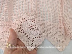 Original rideau court crochet rose pastel